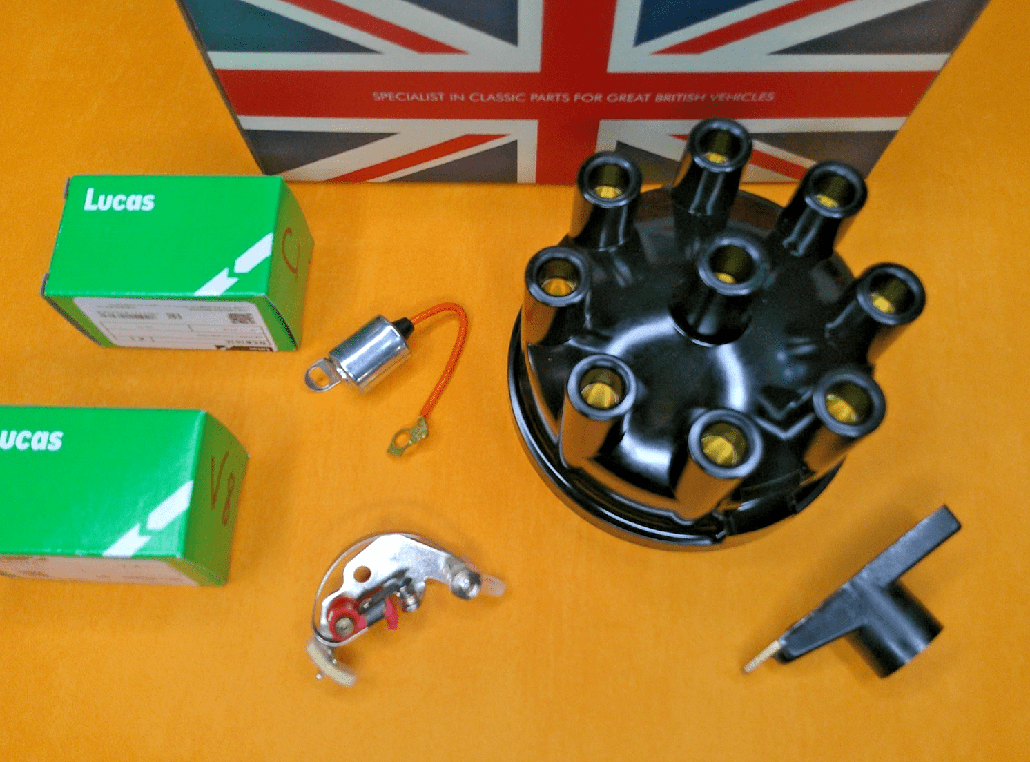 MORGAN Plus 8, V8 (1973 - 75) DISTRIBUTOR CAP, POINTS, ROTOR ARM, CONDENSER - Vroom Classics