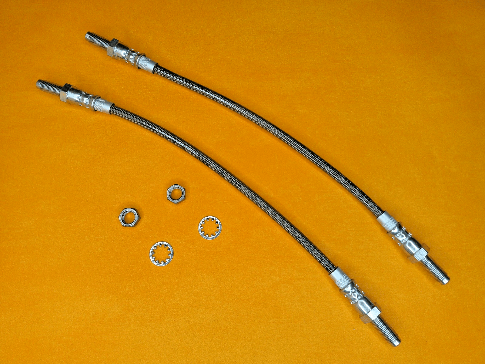 MORRIS MARINA ITAL(1971 - 84) REAR STAINLESS STEEL BRAKE HOSES PAIR - Vroom Classics