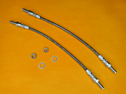 MORRIS MARINA ITAL(1971 - 84) REAR STAINLESS STEEL BRAKE HOSES PAIR - Vroom Classics