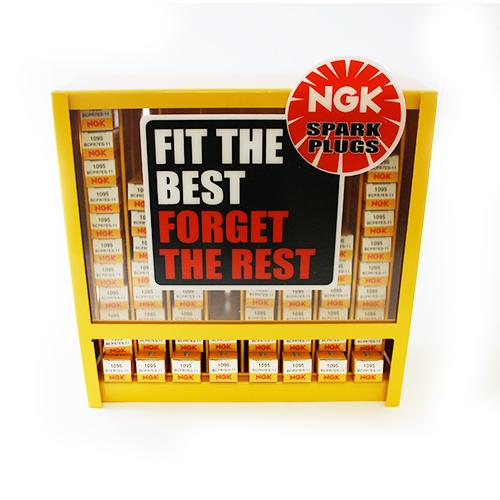 NGK Dispenser Holds 80 Spark Plugs Display Stand Cabinet Rack QGB010089 - Blue - Vroom Classics