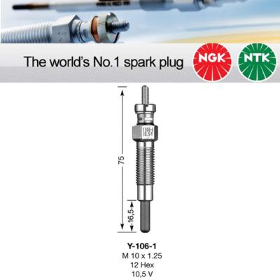 NGK Glow Plug Y - 106 - 1 (6525) - Vroom Classics