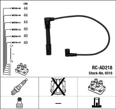 NGK / NTK Ignition Lead Set Copper Core RC - AD218 6 Circuit - Vroom Classics