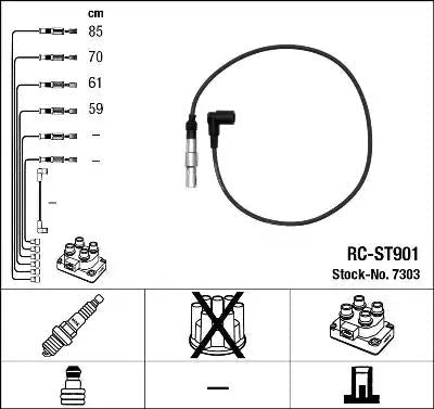 NGK / NTK Ignition Lead Set Copper Core RC - ST901 4 Circuit - Vroom Classics