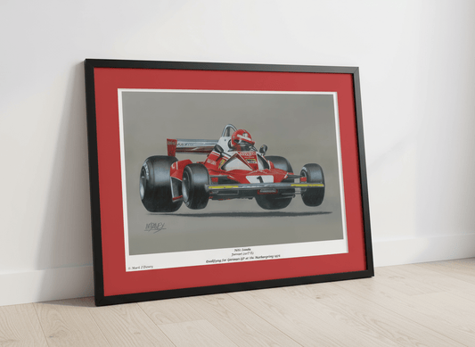 Niki Lauda in the Ferrari 312T2 at the 1976 German GP - Limited Edition Giclee Print - Vroom Classics