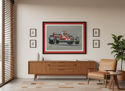 Niki Lauda in the Ferrari 312T2 at the 1976 German GP - Limited Edition Giclee Print - Vroom Classics