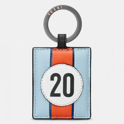 No 20 Blue Gulf Racing Stripe Keyring - Vroom Classics
