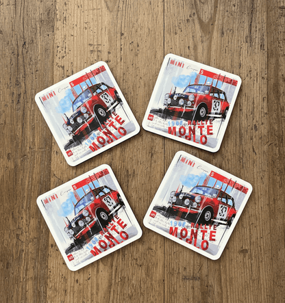 Paddy Hopkirk’s Goliath - Slaying Mini Pop Art Coasters - Vroom Classics