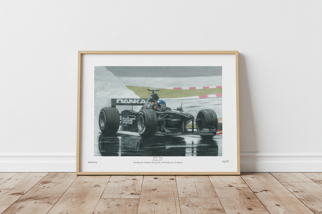 Pedro Diniz and the Arrows A19 Against the Rain- Limited Edition Giclee Print - Vroom Classics