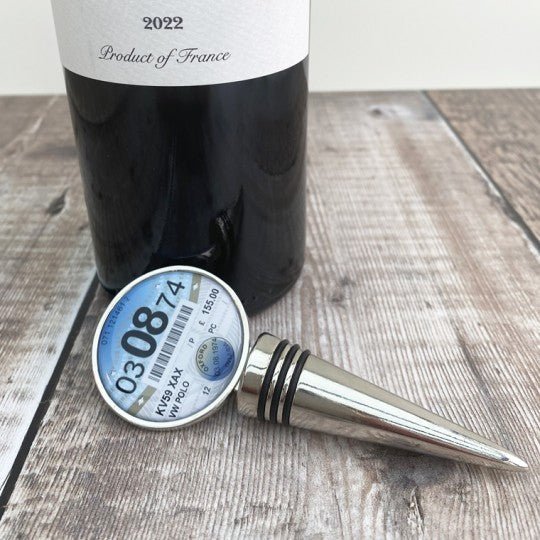 Personalised Tax Disc Bottle Stopper - Vroom Classics