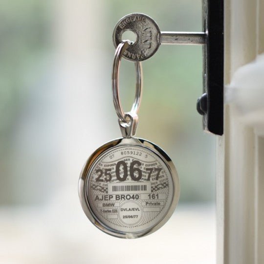 Personalised Tax Disc Keyring - Vroom Classics