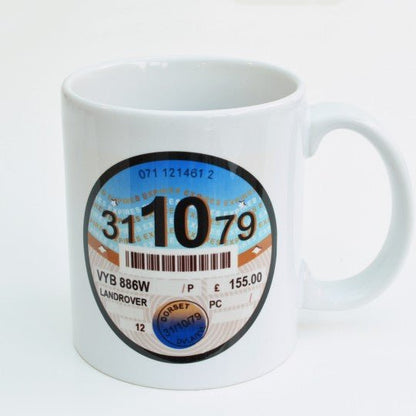 Personalised Tax Disc Mug - Vroom Classics