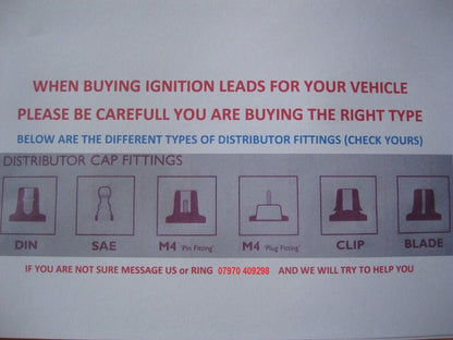 PEUGEOT 305, 405 1.6, 1.9 (1988 - 91) SAE fittings IGNITION PLUG LEAD SET - OEF057 - Vroom Classics