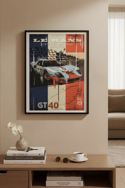 Gulf Ford GT40, Legend of Le Mans Pop Art Print - Large