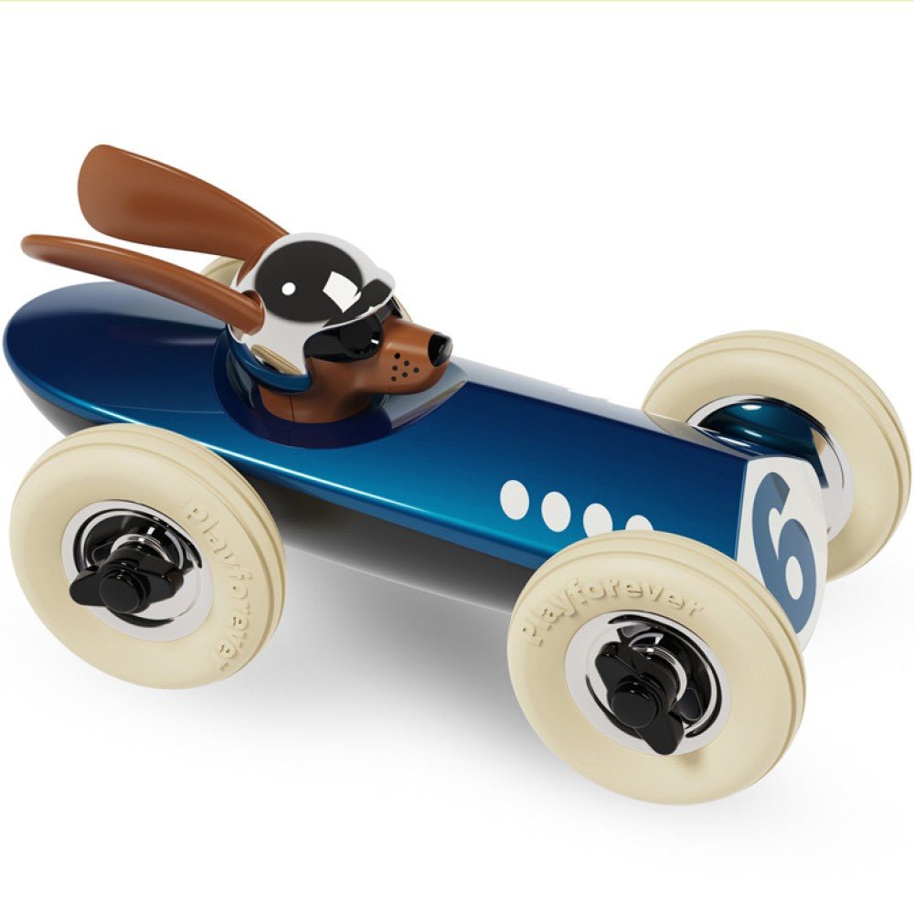 PLAYFOREVER RUFUS THE DOG RACING CAR BLUE - Vroom Classics