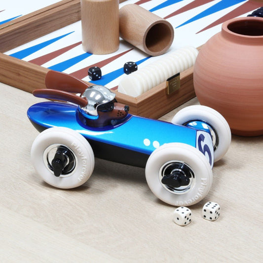 PLAYFOREVER RUFUS THE DOG RACING CAR BLUE - Vroom Classics