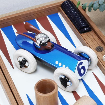 PLAYFOREVER RUFUS THE DOG RACING CAR BLUE - Vroom Classics