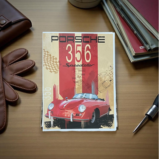 Porsche 356 Pop Art Greeting Cards - Vroom Classics