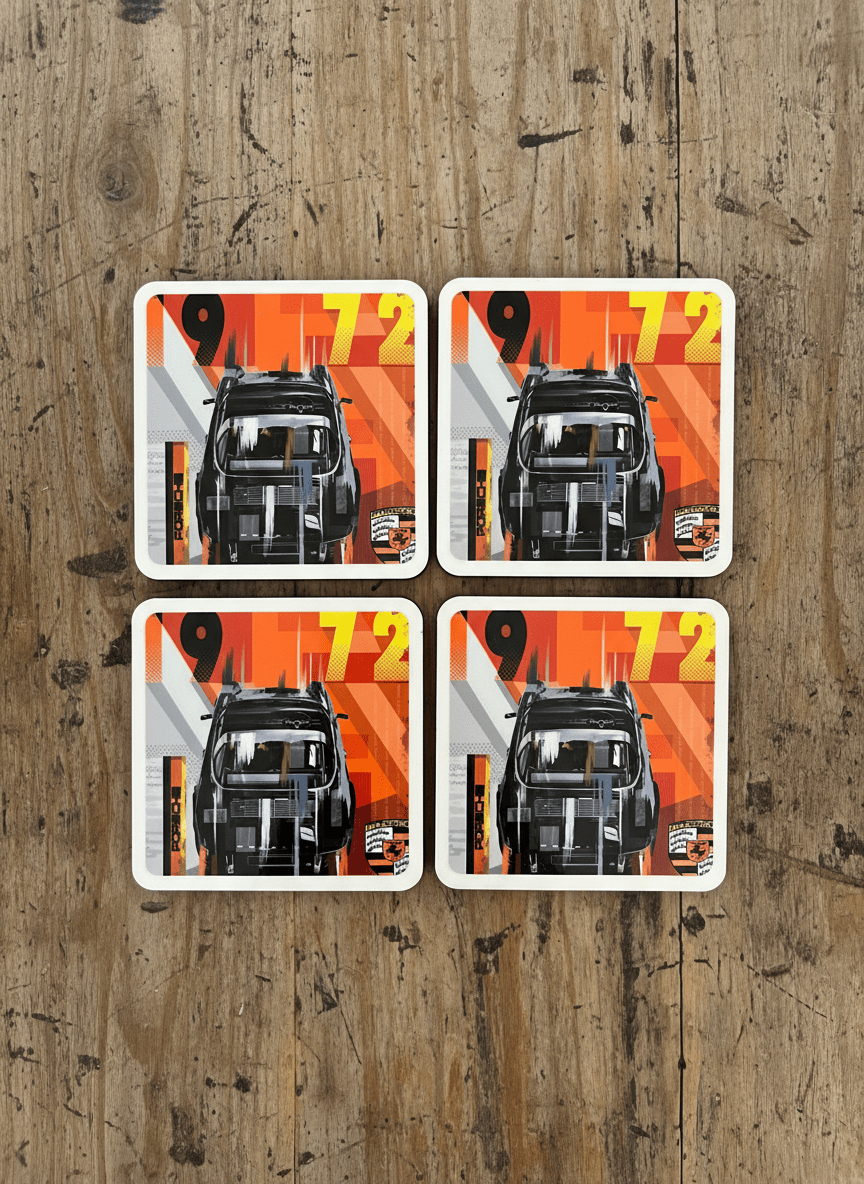 Porsche 911 Targa Pop Art Coasters - Vroom Classics