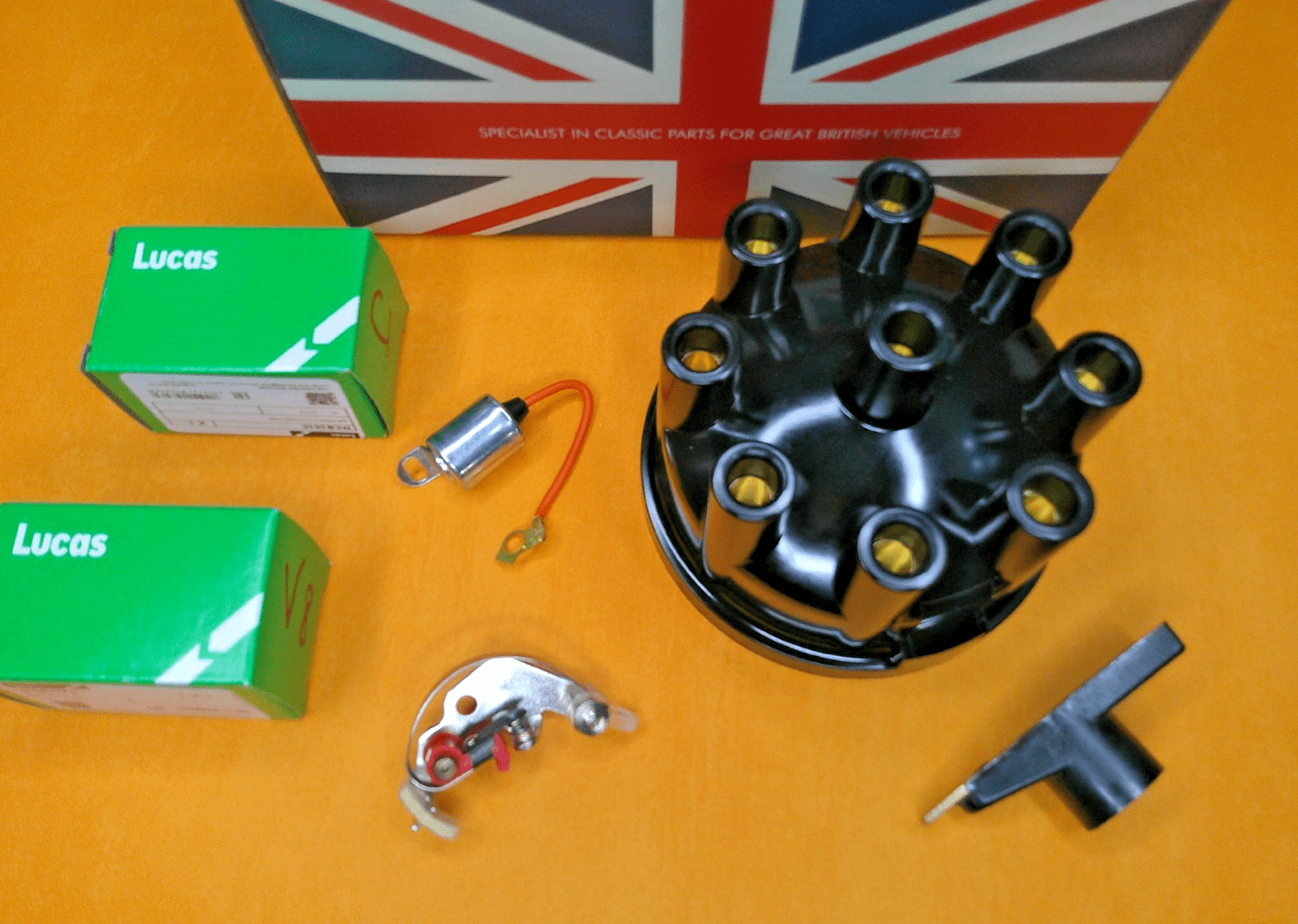 RANGE ROVER 3.5 V8 (1973 - 81) DISTRIBUTOR CAP, POINTS, ROTOR ARM, CONDENSER - Vroom Classics