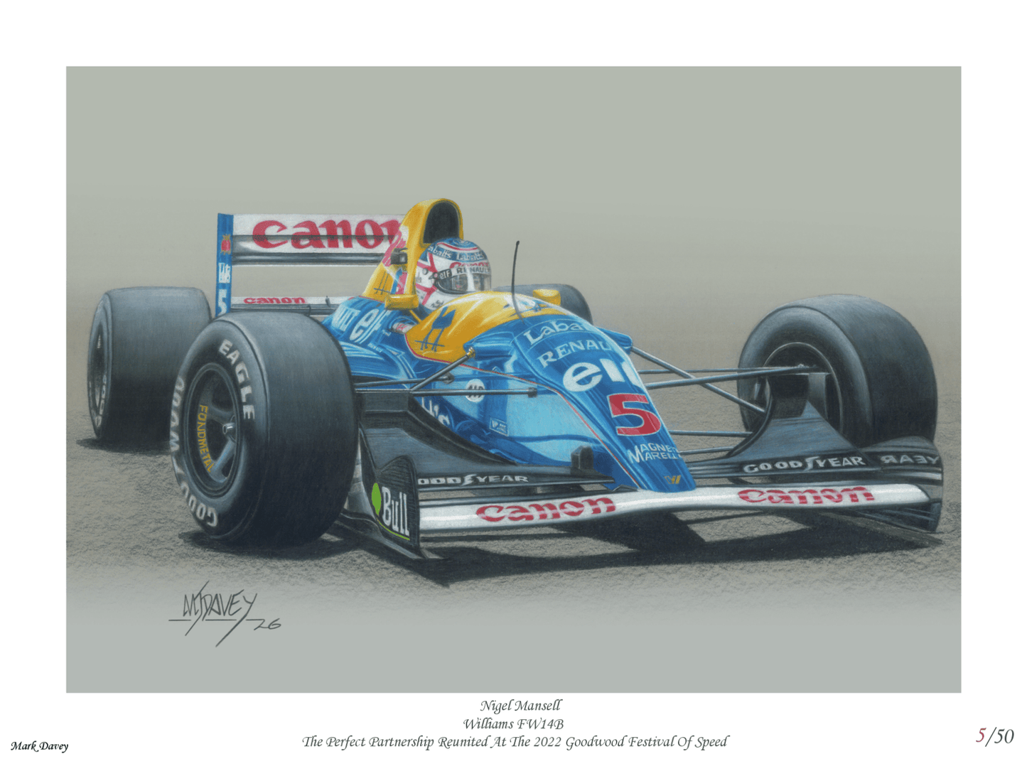 Red 5 and Nigel Reunited at Goodwood - Limited Edition Giclee Print - Vroom Classics