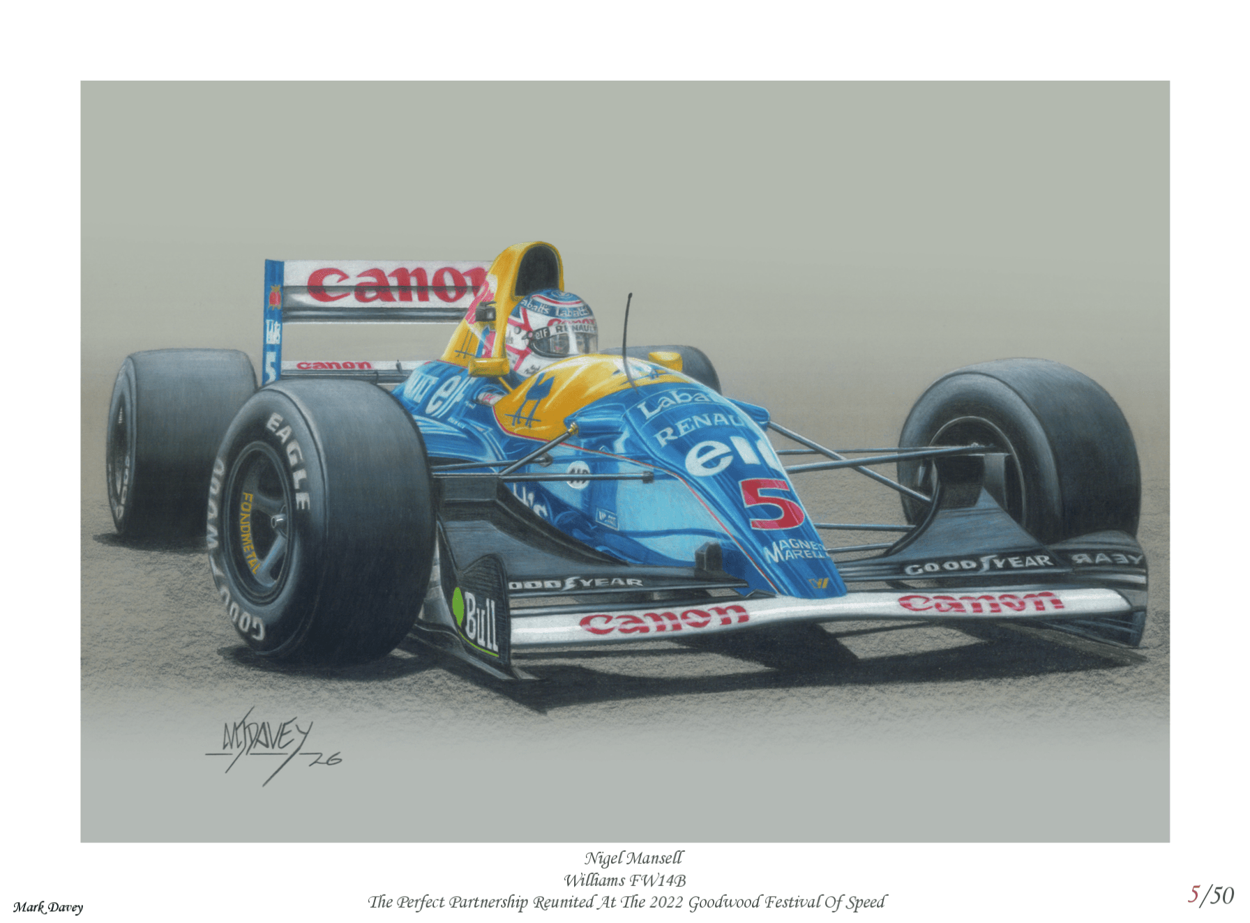 Red 5 and Nigel Reunited at Goodwood - Limited Edition Giclee Print - Vroom Classics