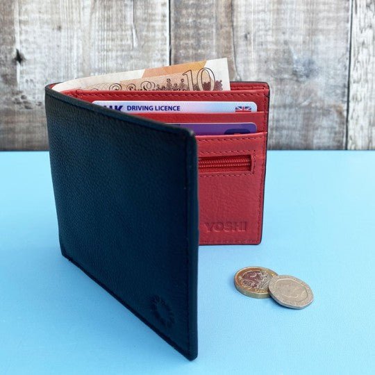 Red Interior Leather Wallet - Vroom Classics