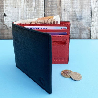 Red Interior Leather Wallet - Vroom Classics