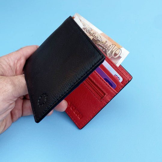 Red Interior Leather Wallet - Vroom Classics