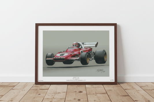 Regazzoni launches his Ferrari 312B2 at the Green Hell - Limited Edition Giclee Print - Vroom Classics