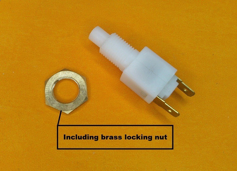 RELIANT ROBIN (1973 on) NEW BRAKE LIGHT SWITCH + Locking nut -51590 - Vroom Classics