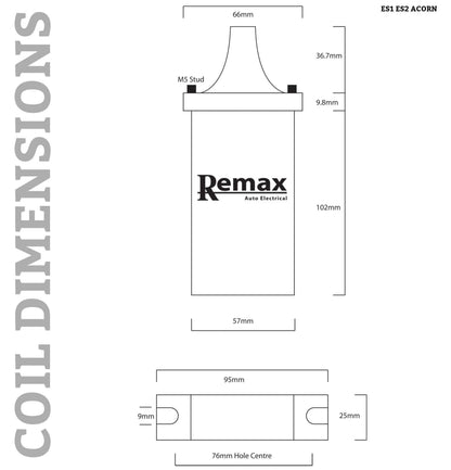 Remax ES2 Ignition 12V Coil Aco MADE IN ENGLAND - Eqv Lucas DLB100 LA12 HA12 - Vroom Classics