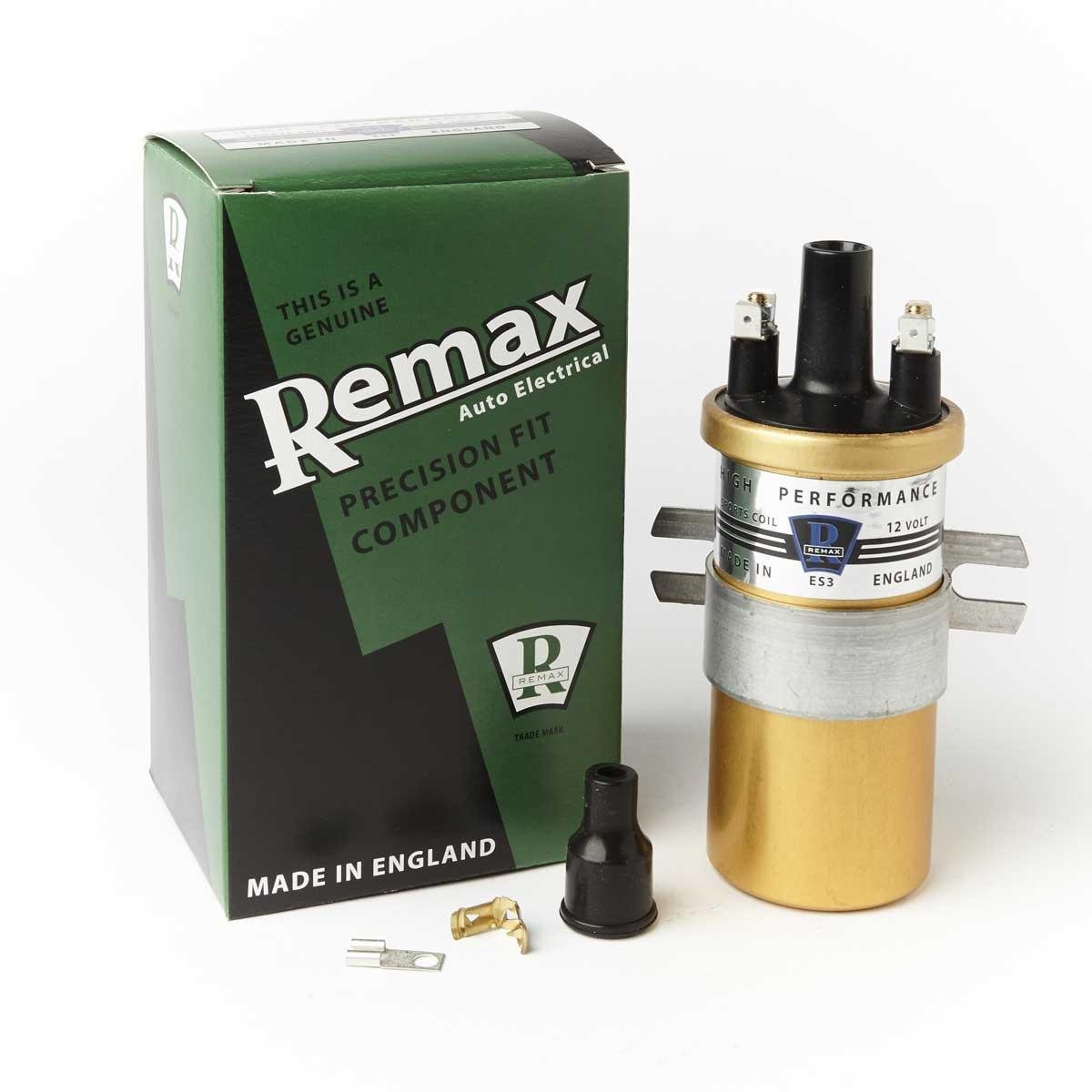 Remax ES3 Ignition 12V Sports Coil PushIn MADE IN ENGLAND - Eqv Lucas DLB105 - Vroom Classics