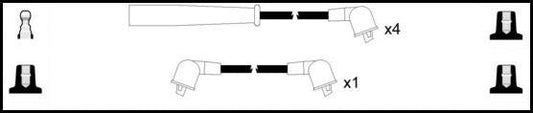 Remax HT Ignition Leads Cable Set Resistive Cable 5 Leads MITSUBISHI CELESTE - Vroom Classics