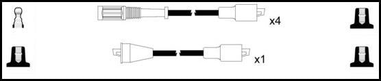 Remax HT Ignition Leads Cable Set Resistive Cable 5 Leads NISSAN SUNNY - Vroom Classics