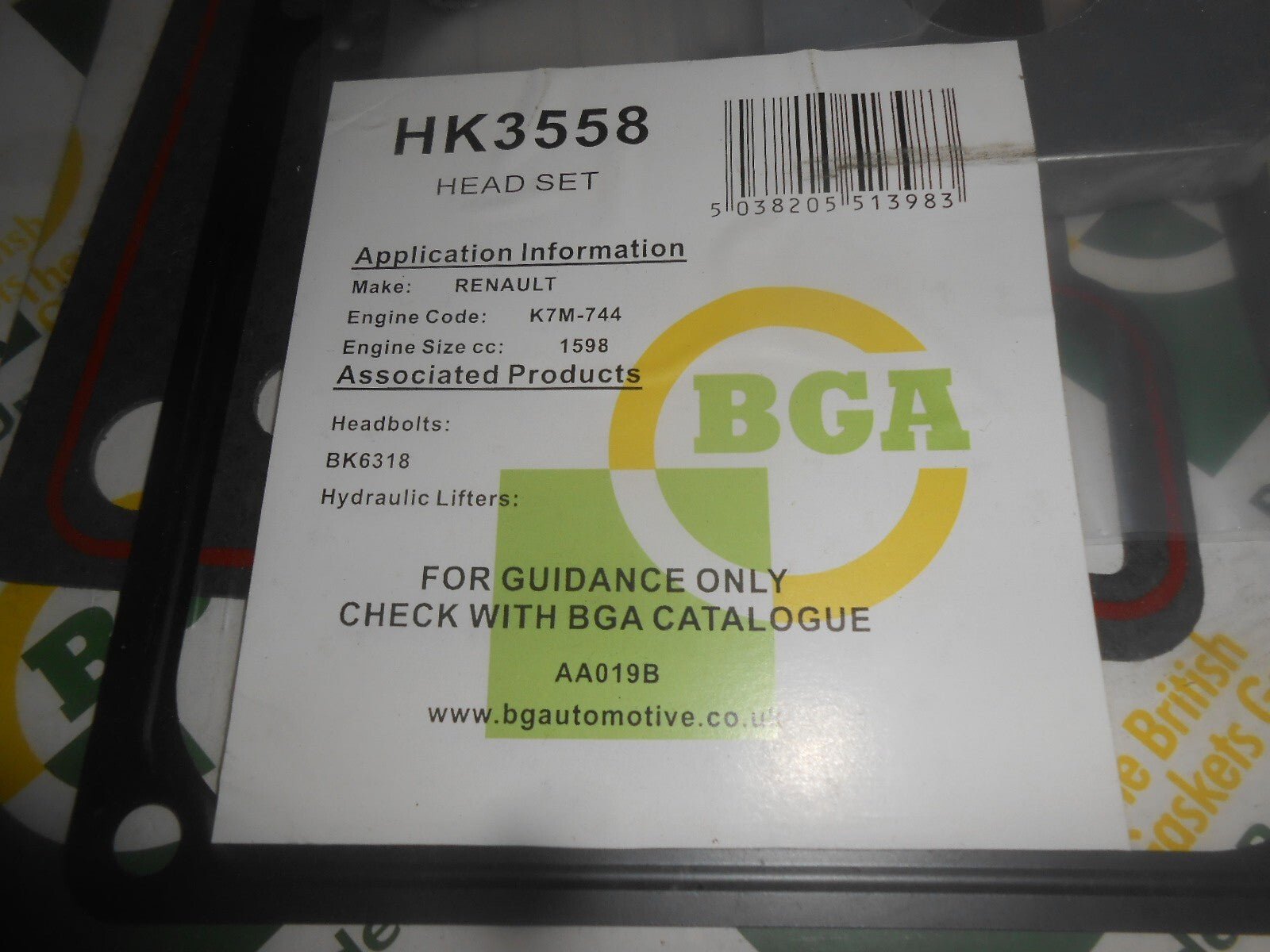 RENAULT R19, CLIO, KANGOO, MEGANE, SYNBOL 1.6(1998 - 2012)CYLINDER HEAD GASKET SET - Vroom Classics