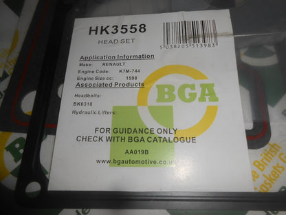 RENAULT R19, CLIO, KANGOO, MEGANE, SYNBOL 1.6(1998 - 2012)CYLINDER HEAD GASKET SET - Vroom Classics