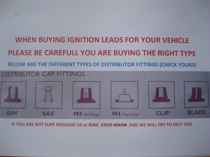 ROVER 420(91 - 99)FORD MAVERICK,NISSAN TERRANO(1993 - 96)NEW IGNITION LEAD SET - XC906 - Vroom Classics