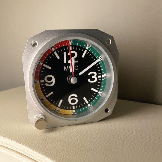 Small Air Speed Desk Clock Silver - Vroom Classics