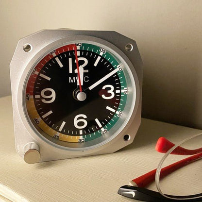 Small Air Speed Desk Clock Silver - Vroom Classics