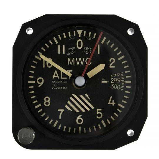 Small Altimeter Desk Clock Black - Vroom Classics