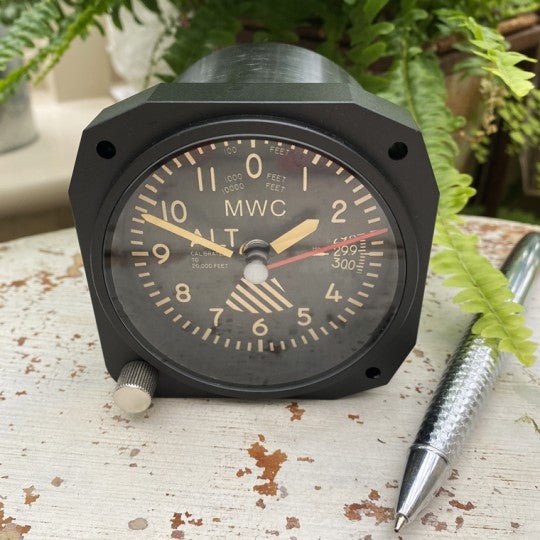 Small Altimeter Desk Clock Black - Vroom Classics
