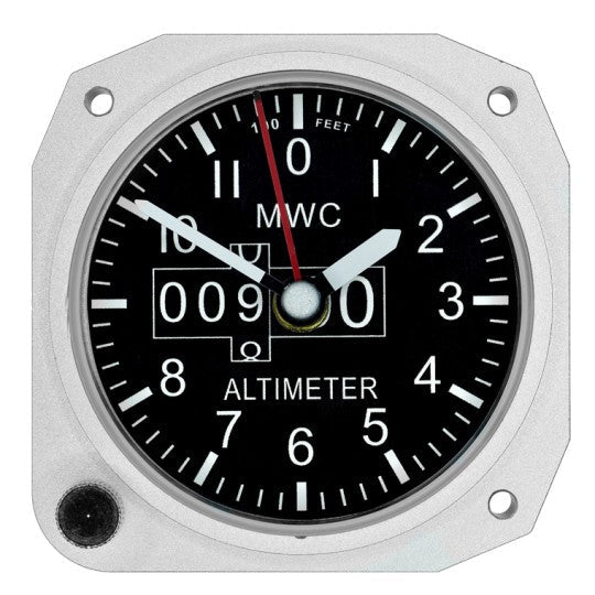 Small Altimeter Desk Clock Silver - Vroom Classics