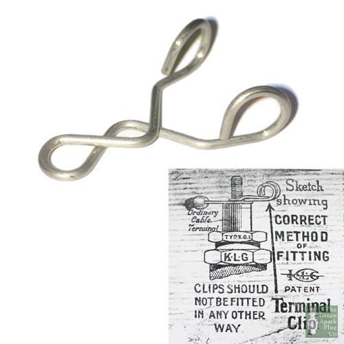 Spark Plug Spring Clip KLG Type for use with HT Spade End - Vroom Classics