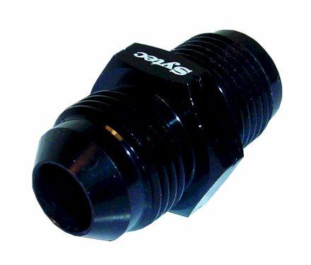 Sytec Alloy Straight Fuel Union Male/Male (Black) 18x1.5 - Jic8 (BFU210) - Vroom Classics