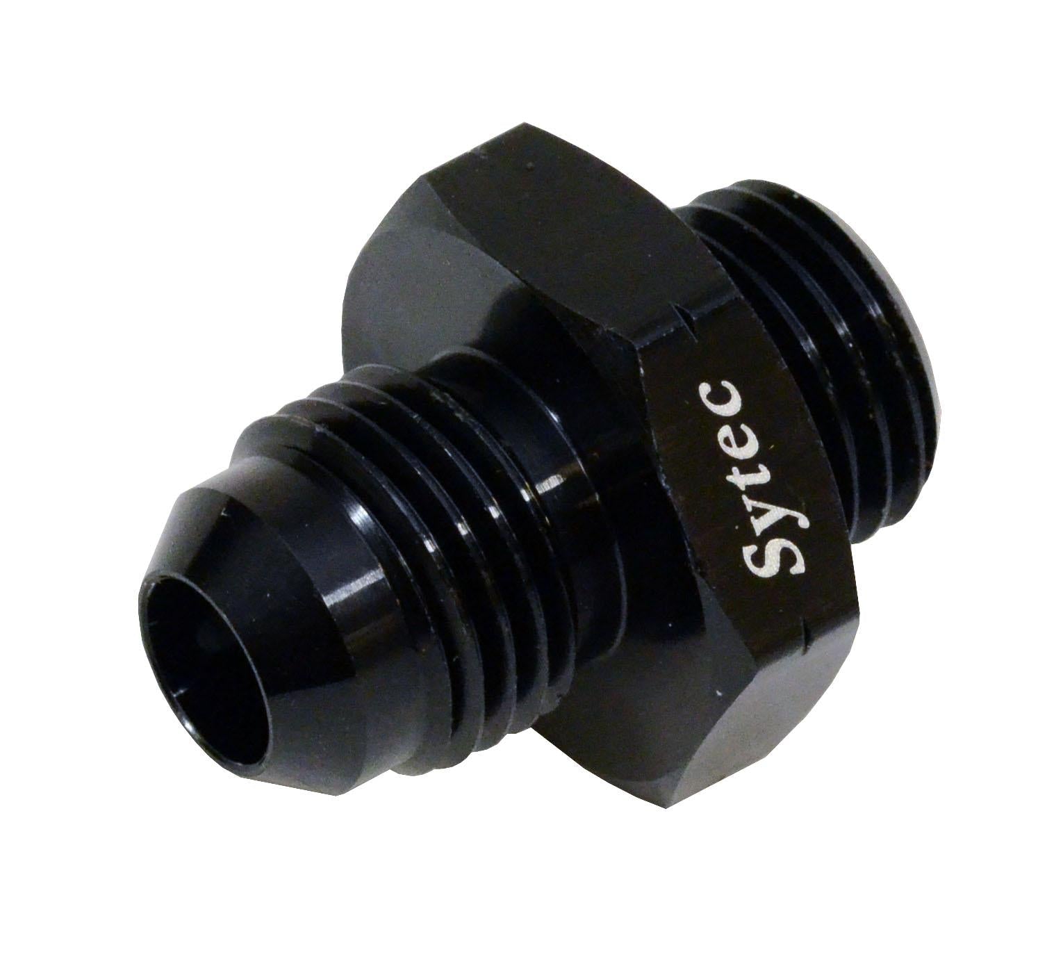 Sytec Alloy Straight Fuel Union Male/Male (Black) (BFU214) - Vroom Classics