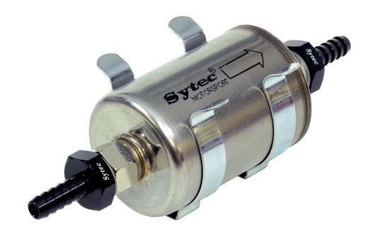 Sytec Motorsport Fuel Filter 8mm In/out + Clip FCA001(2) (SSFMC207) - Vroom Classics