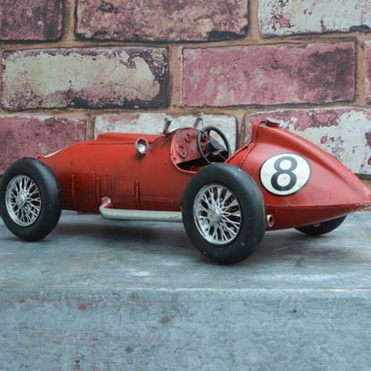 Tinplate Red No8 Racing Car - Vroom Classics