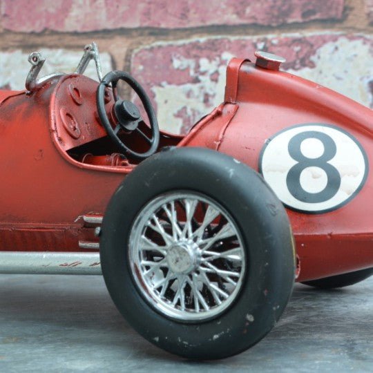 Tinplate Red No8 Racing Car - Vroom Classics