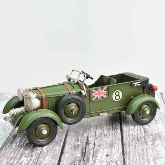 Tinplate Small Vintage Green Racing Car - Vroom Classics
