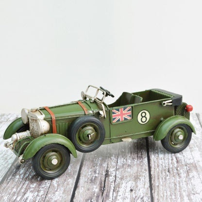 Tinplate Small Vintage Green Racing Car - Vroom Classics